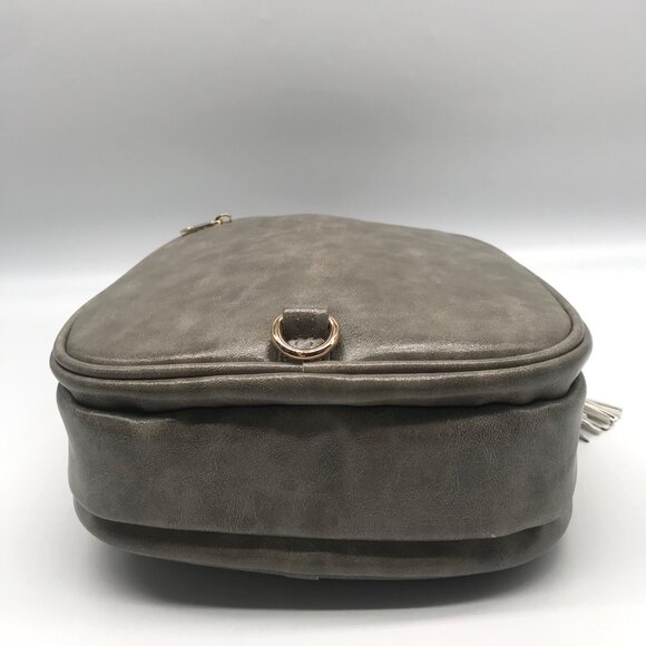Aphison Forever Sunshine Gray Leather Mini Backpack
